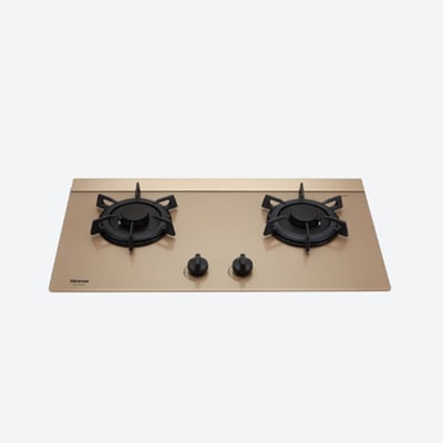 日本林內 - 檯面式蓮花玻璃雙口爐 RB-F2610G(K) -含標準安裝1