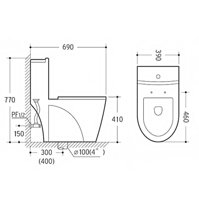 Cassido -單體兩段式沖水馬桶 / O-8052