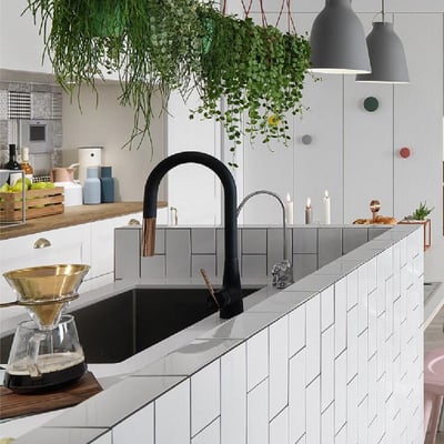 FLEAKER廚房無鉛伸縮龍頭-黑-龍頭系列 EA-211-GB1