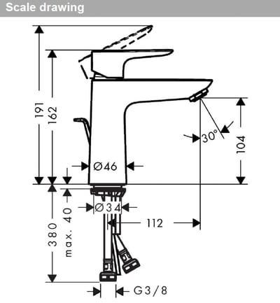 德國 - Hansgrohe Talis E Single 霧黑色龍頭(消光黑) - 717106703