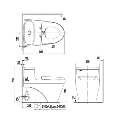 日本 INAX 單體馬桶 AC-1035VN-TW2