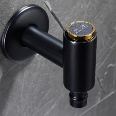 雷勒-霧黑/金系列-單冷短版龍頭、洗衣機款-BH-9.00G2