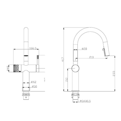 BOSS - 不銹鋼廚房伸縮龍頭 - 222011LG-SS5