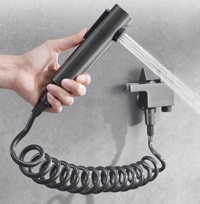 BS - 900 鐵灰黑色沖洗器 / 全配全銅款附按壓三通3