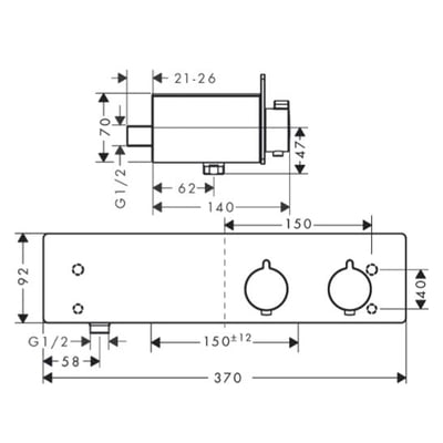 Hansgrohe - 置物檯恆溫龍頭 - ShowerTablet 350 - 131024004