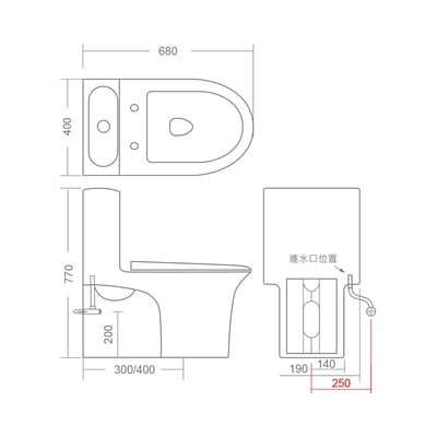 MRBEAR - NEW!! 兩段式省水單體馬桶 / PMA-1954.3 / PMA-1954.42