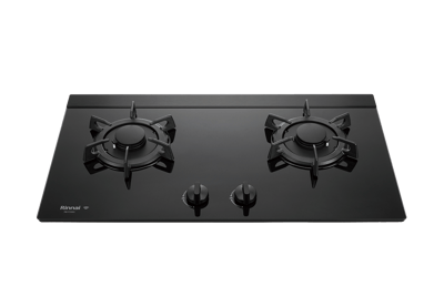 檯面式蓮花玻璃雙口爐-RB-F218G(B)1