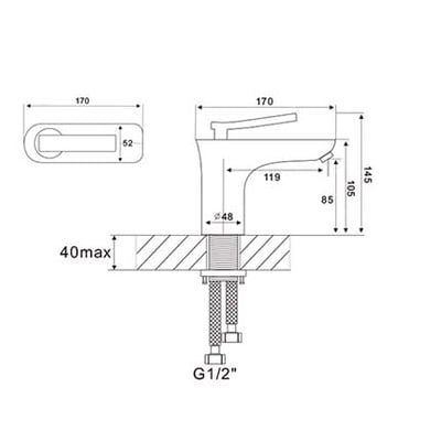 德國DE. - 白色主體撞色面盆龍頭  LD-1017.23