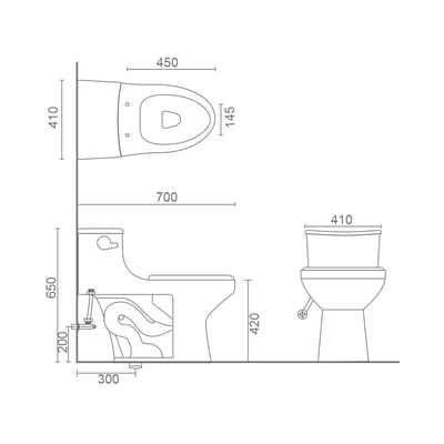 MRBEAR - 單段側壓省水馬桶 / PMA-176.32