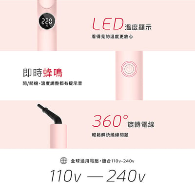 ｜TYMO｜CUES負離子捲髮棒｜三款陶瓷捲筒｜夢幻粉｜經典黑13