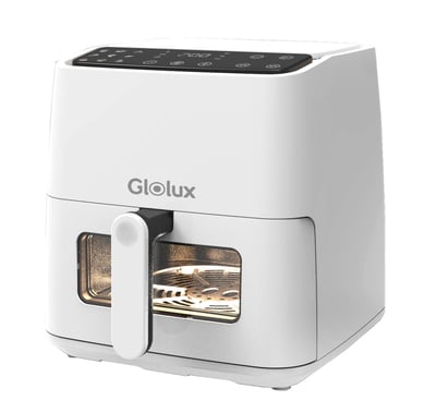 ｜Glolux｜ 6.2L透視智能氣炸鍋｜簡約白｜奶茶色｜2