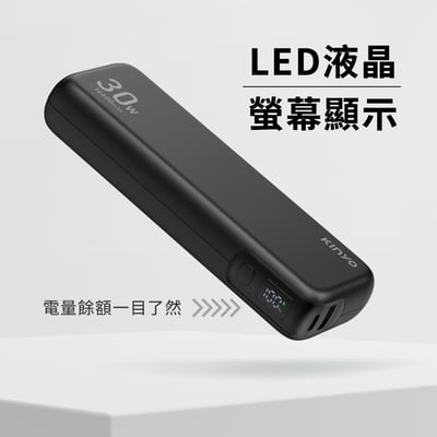 ｜KINYO｜PD 30W輕效商務極速充｜WH標示 14400mAh｜KPB-28009