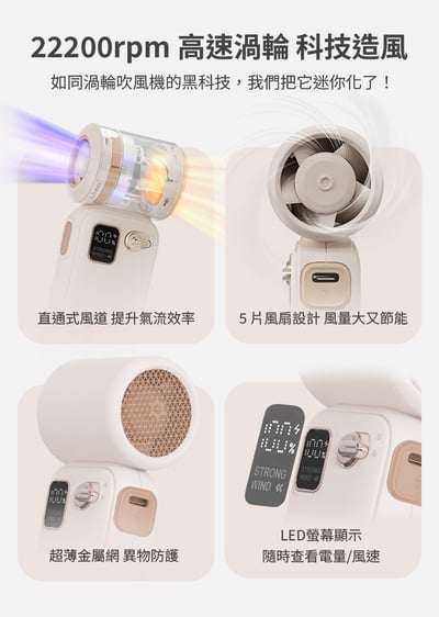 ｜LaPO｜迷你渦輪隨身風扇 LF-027