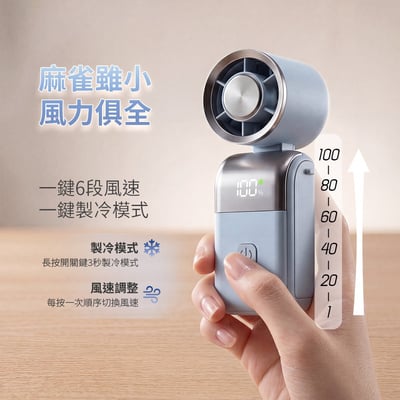 ｜Glolux｜Mini手持折疊製冷風扇｜珍珠白｜太空灰｜香檳紫｜寶寶藍｜買一送一｜四色任選｜6