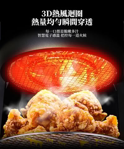 ｜Glolux｜3.5L智能 全景可視 觸控式 晶鑽玻璃氣炸鍋-小白金｜ 贈304不鏽鋼烤網｜10