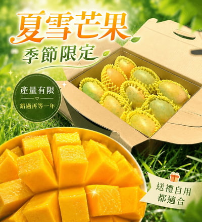 ｜芒果界LV｜屏東夏雪芒果禮盒｜A款：5斤禮盒｜B款：10斤家庭號5