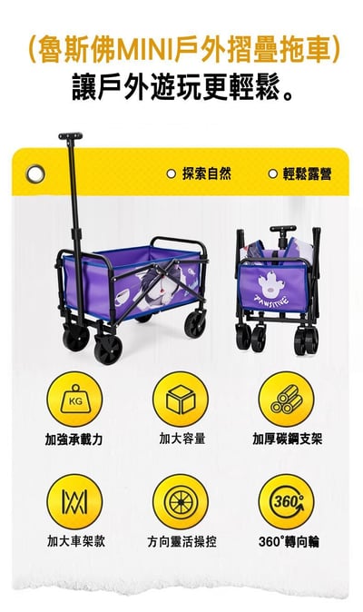 ｜限量｜正版授權｜迪士尼魯斯佛MINI戶外摺疊拖車｜3