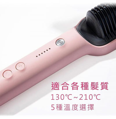 ｜TYMO｜RING 直髮梳造型梳｜快速發熱 防燙設計 恆溫保護 溫度調控｜直捲兩用｜夢幻粉｜經典黑12