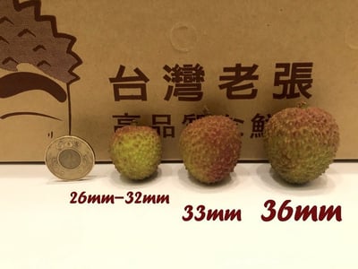 ｜預購｜老張｜玉荷包荔枝｜兩款｜A款：霸王級-36mm+｜B款：精選級-33mm+｜5台斤／箱×2箱｜15