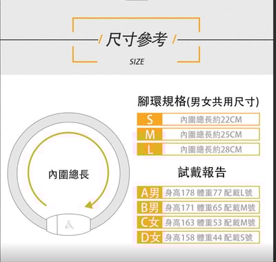 OmQi 量子經絡EX環 / 足環3