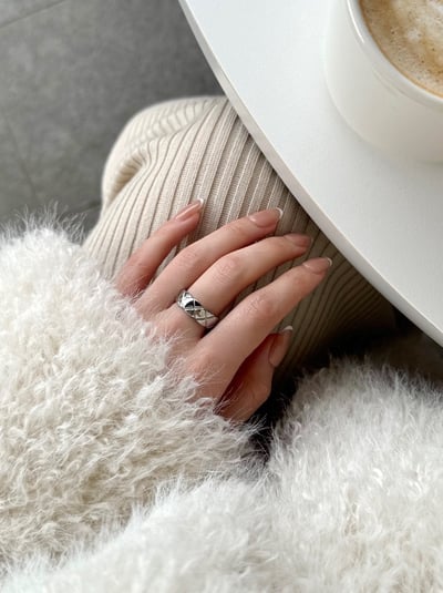 18K Chanel Style Ring 菱格紋戒指5