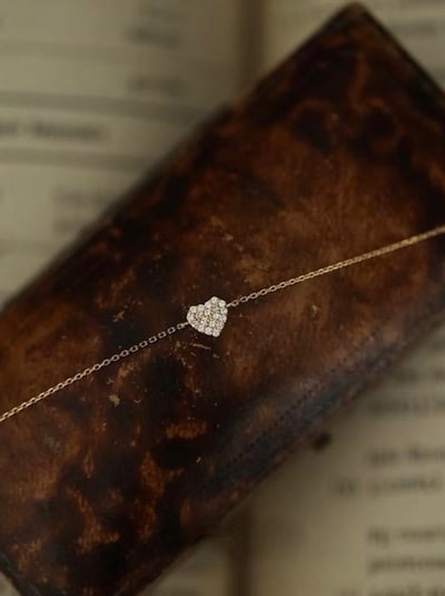 S925 Heart Shaped Diamond 鑲鑽愛心手鍊2