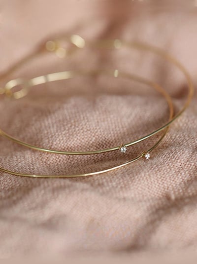 S925 Solitaire Diamond Bangle 單鑽可調式手環1
