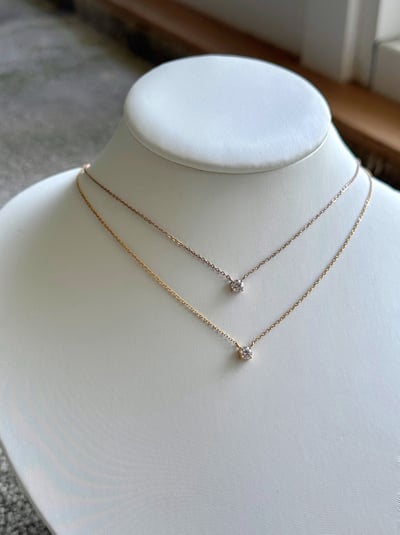 316L Classic Diamond Necklace 經典四爪單鑽項鍊2