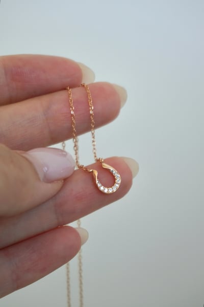 S925 Pavé Horseshoe Pendant 馬蹄U鑽項鍊1