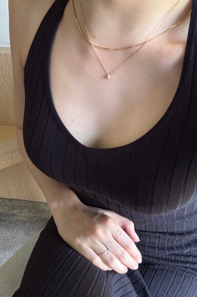 316L 4-Prong CZ Solitaire Necklace 經典四爪單鑽項鍊4