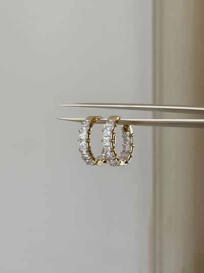 18K Full Diamond Hoops 大滿鑽耳環3