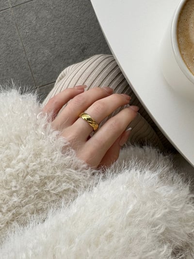 18K Chanel Style Ring 菱格紋戒指3