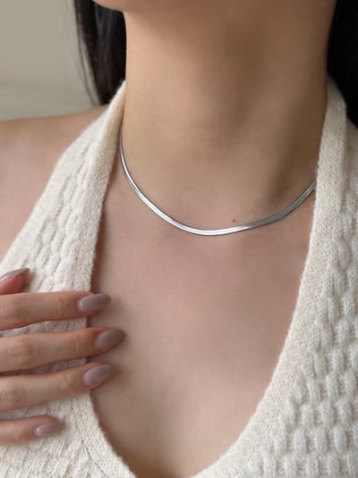 316L Wide Snake Gold Chain 百搭扁蛇骨扁鍊4