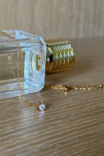 316L 4-Prong CZ Solitaire Necklace 經典四爪單鑽項鍊1