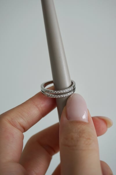 18K Double Band Pavé Eternity Ring 雙層鑲鑽戒指4