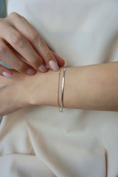 316L Dainty Two-Layer Silver Bracelet 造型雙層手鏈1