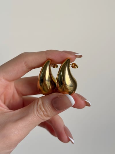 18K Chunky Waterdrop Earrings 經典水滴耳環5