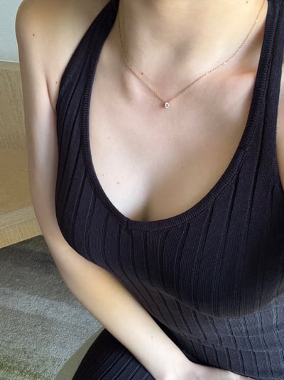 316L Classic Diamond Necklace 經典四爪單鑽項鍊3