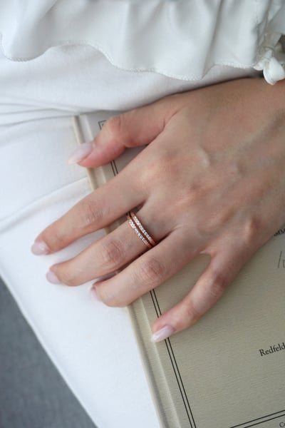 18K Double Band Pavé Eternity Ring 雙層鑲鑽戒指2