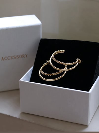 316L Shaped Twist Earrings 造型麻花大耳圈2