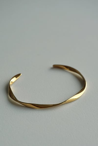 316L Twisted Wave Gold Cuff 扭轉可調式手環1