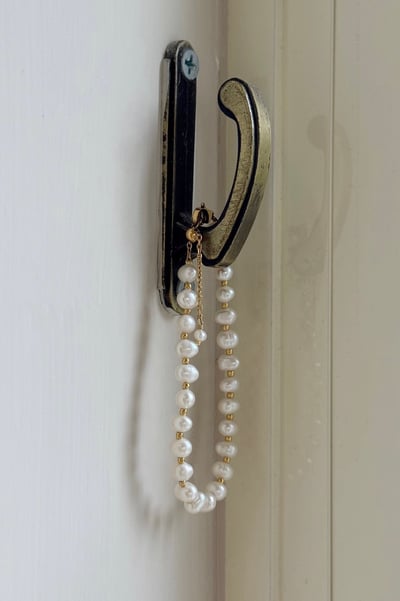 316L Pearl And Gold Ball Bracelet 珍珠小金球手鍊1