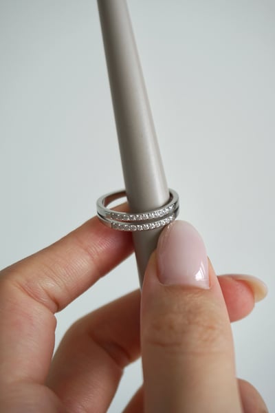 18K Double Band Pavé Eternity Ring 雙層鑲鑽戒指4