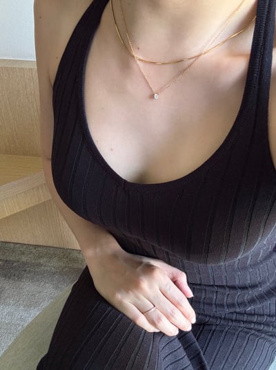 316L Classic Diamond Necklace 經典四爪單鑽項鍊4