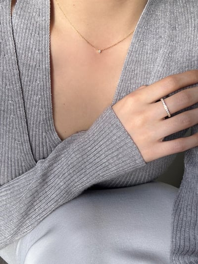 S925 Mini Diamond Necklace 若有似無迷你單鑽項鍊5