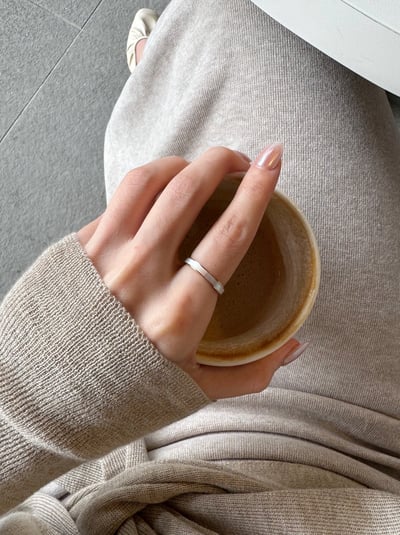 18K Rose Gold White Shell Ring 玫瑰金白貝戒指2
