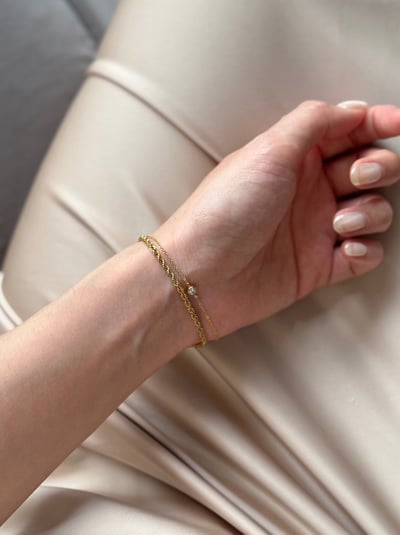 316L Gold Twist Bracelet 麻花扭紋手鍊2