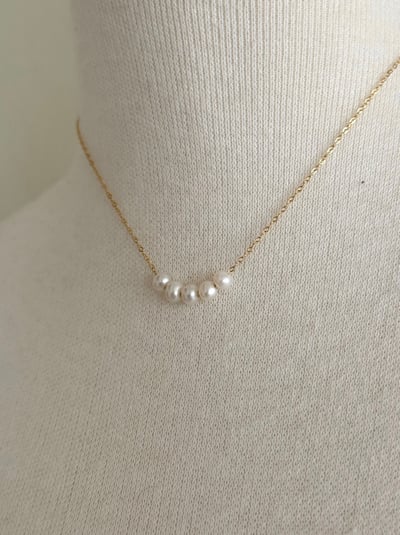 316L Five Pearl Necklace 微笑米粒珍珠項鍊4