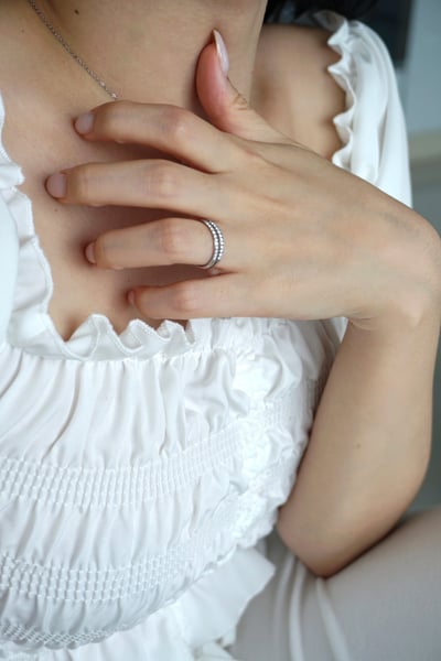 18K Double Band Pavé Eternity Ring 雙層鑲鑽戒指3