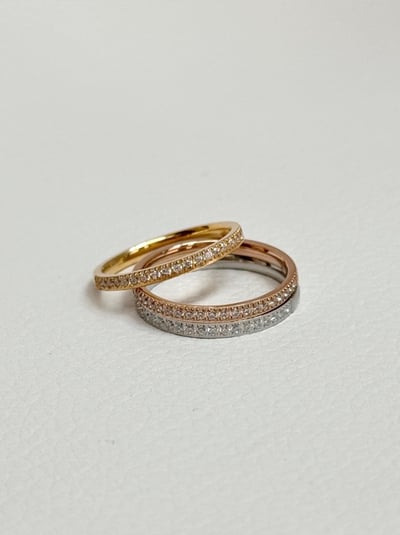 18K Classic Diamond Ring 經典半排鑽戒指4